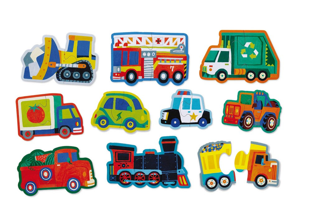 Puzzle, Let's Begin, "Vehicles", 10 x 2 Teile, ab 2 Jahren