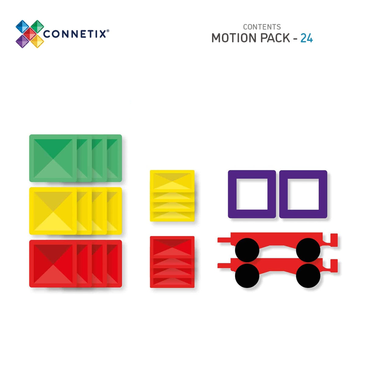 CONNETIX Magnetbausteine Rainbow Motion Pack - 24 Teile