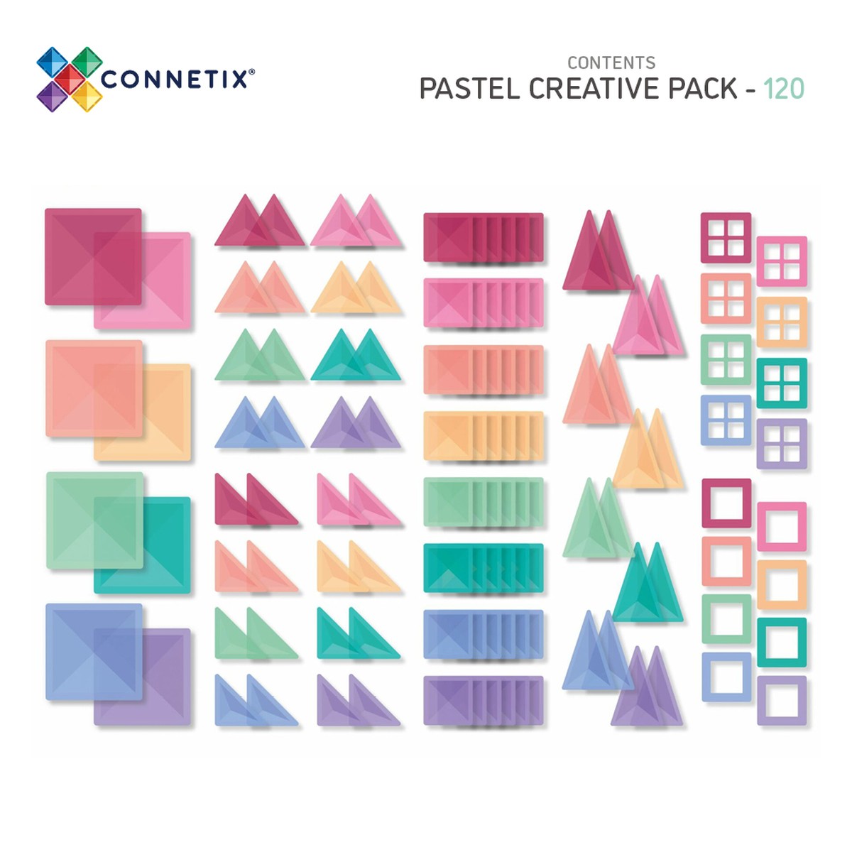 CONNETIX Magnetbausteine Pastell Creative Pack - 120 Teile