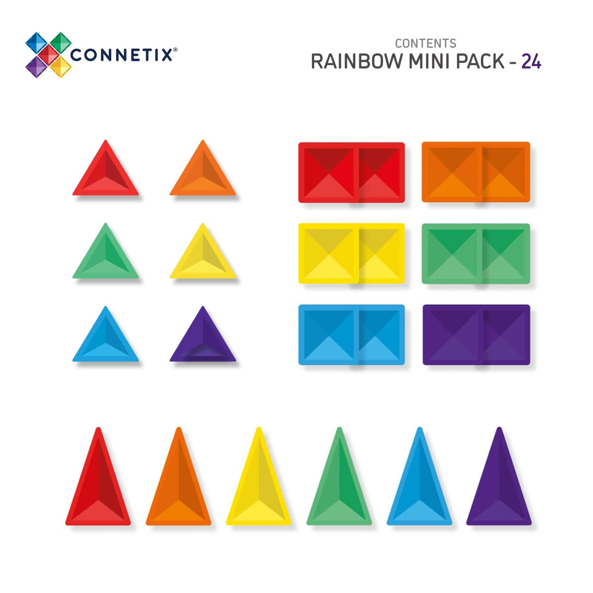 CONNETIX Magnetbausteine Rainbow Mini Pack - 24 Teile