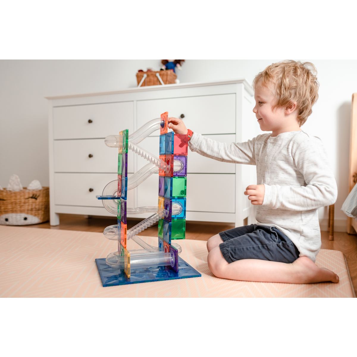 CONNETIX Magnetbausteine Kugelbahn Rainbow Ball Run Pack - 92 Teile