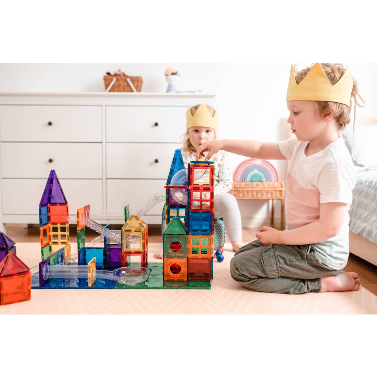 CONNETIX Magnetbausteine Kugelbahn Rainbow Ball Run Pack - 92 Teile