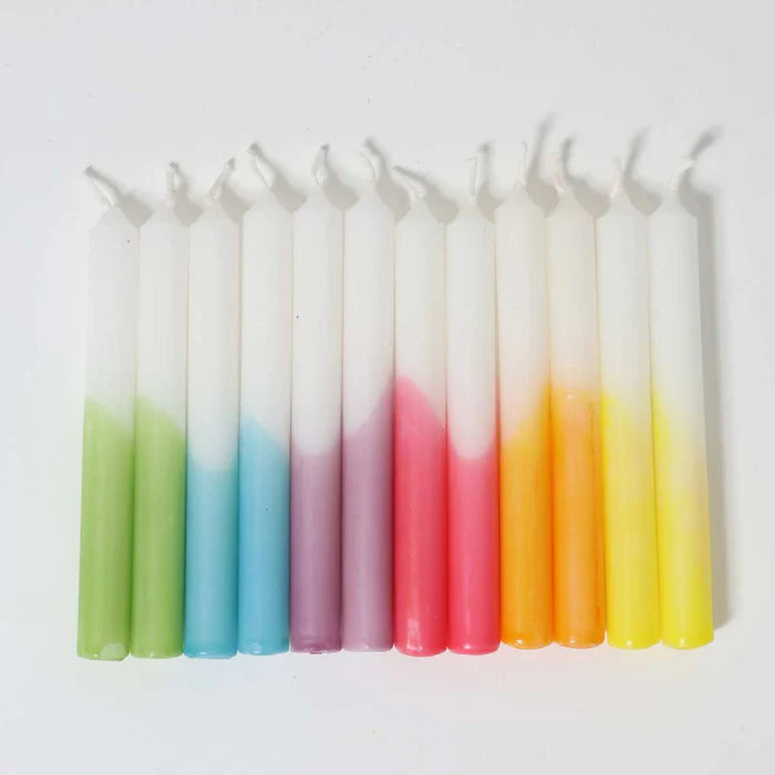 Festtags-Kerzen Dip-Dye "Regenbogen"