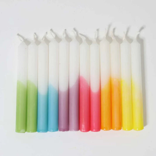 Festtags-Kerzen Dip-Dye "Regenbogen"