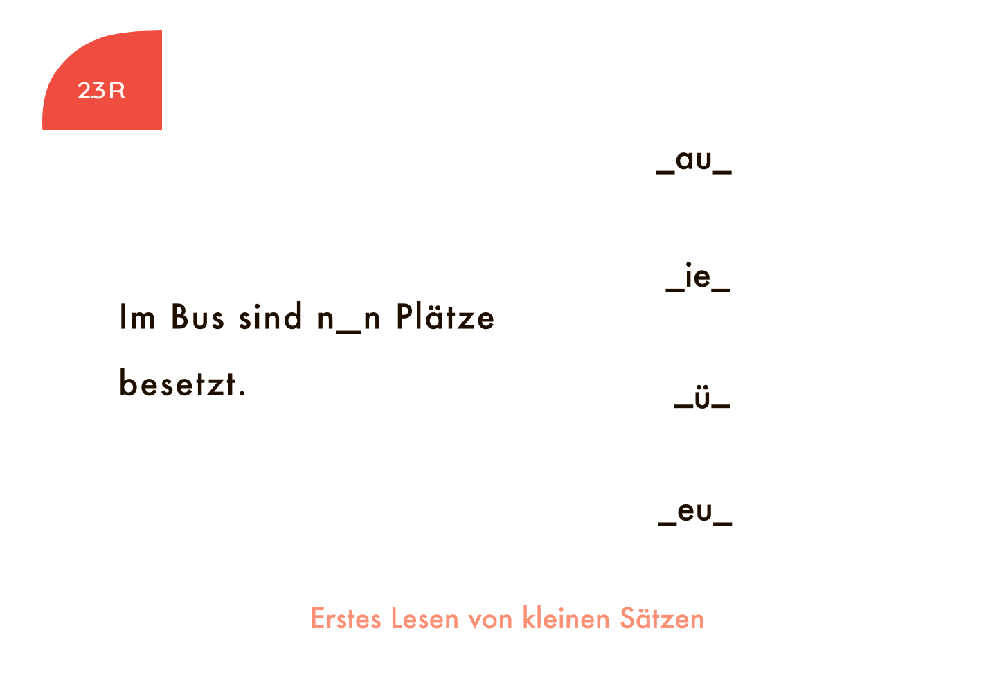Kartensatz: Erstes Lesen von kleinen Sätzen (2. Klasse)