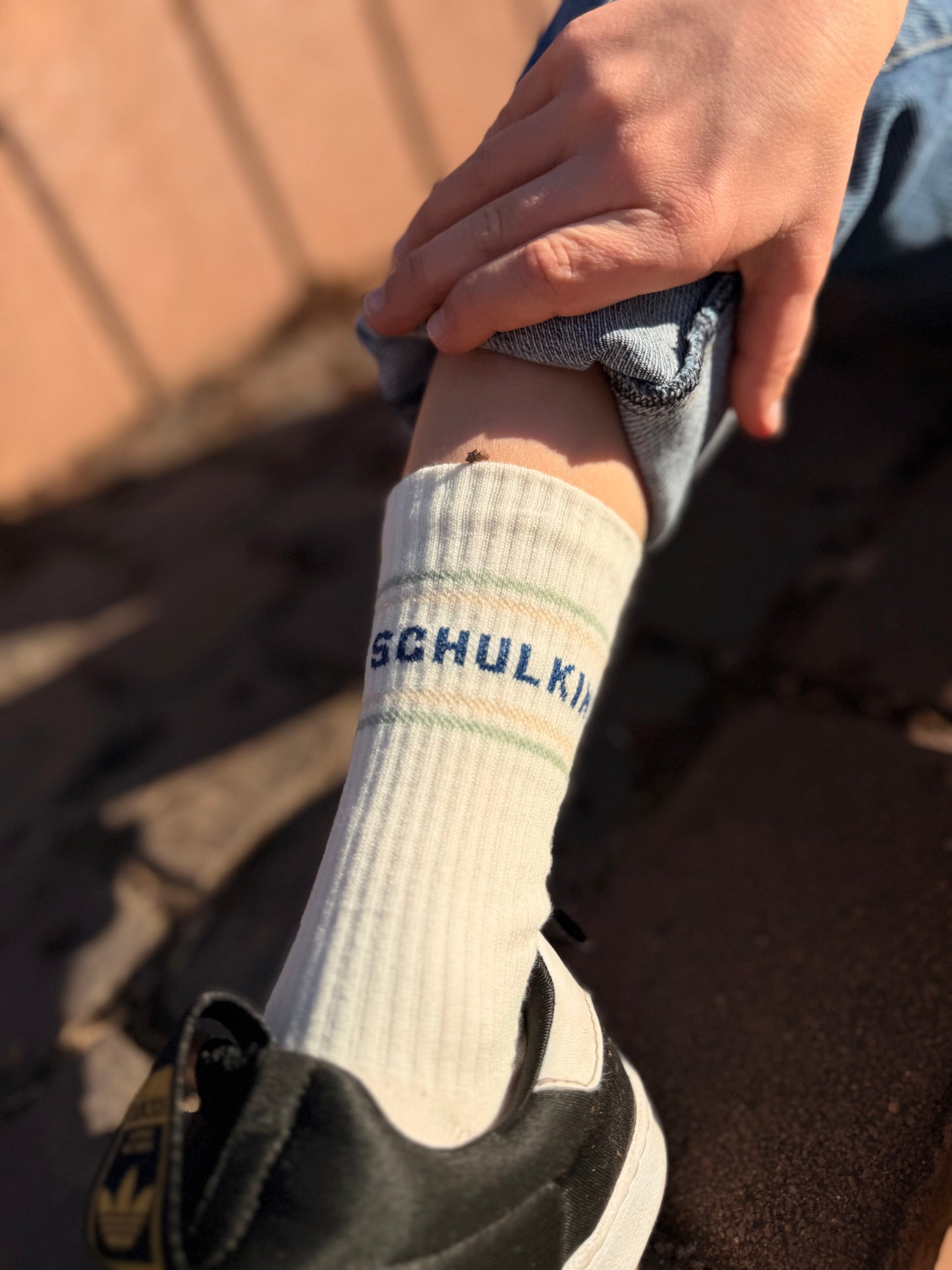 Kindersocken "SCHULKIND", pastell