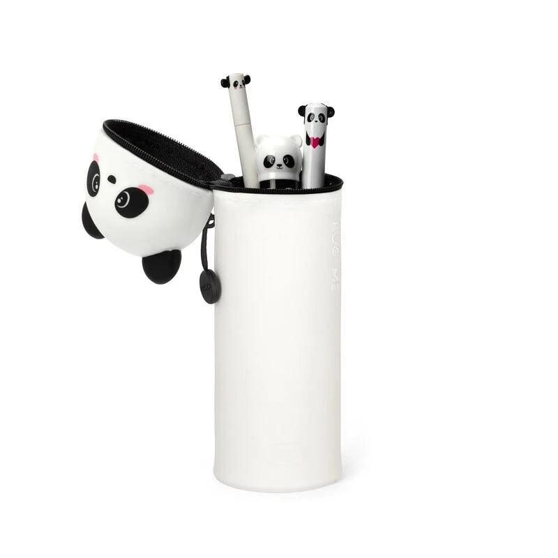 "Panda" 2-in-1-Federmäppchen aus Silikon - Kawaii
