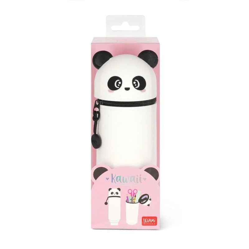"Panda" 2-in-1-Federmäppchen aus Silikon - Kawaii