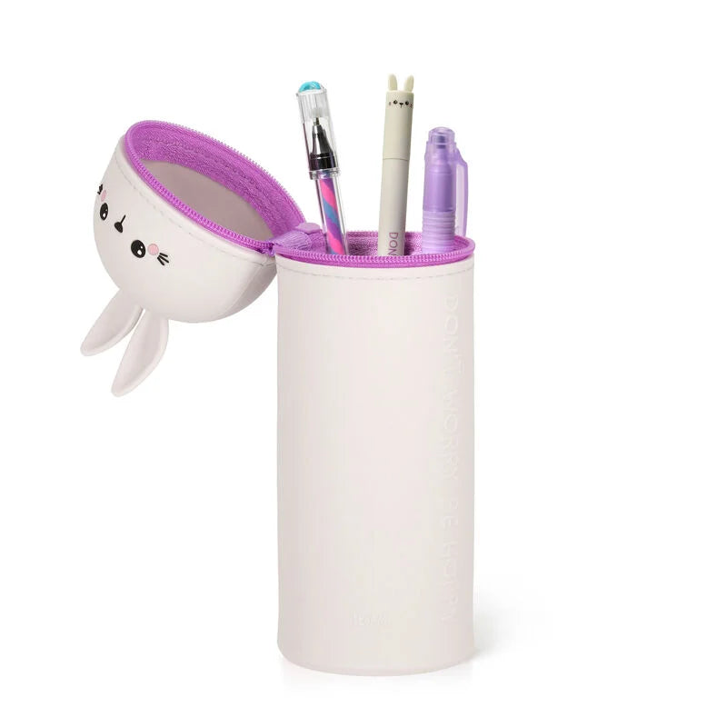 "Hase" 2-in-1-Federmäppchen aus Silikon - Kawaii