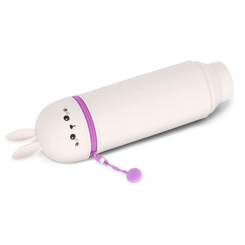 "Hase" 2-in-1-Federmäppchen aus Silikon - Kawaii