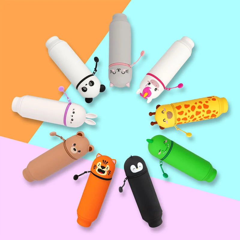 "Hase" 2-in-1-Federmäppchen aus Silikon - Kawaii