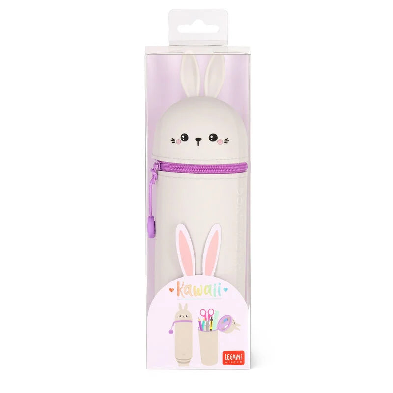 "Hase" 2-in-1-Federmäppchen aus Silikon - Kawaii