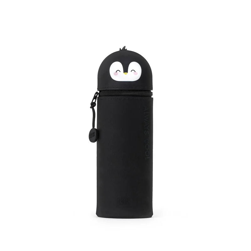 "Pinguin" 2-in-1-Federmäppchen aus Silikon - Kawaii