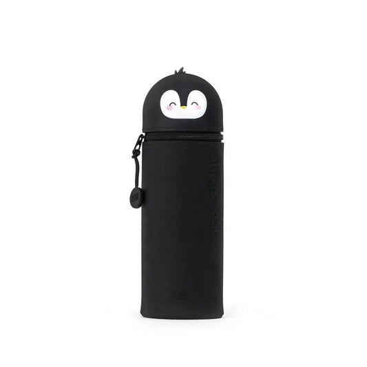 "Pinguin" 2-in-1-Federmäppchen aus Silikon - Kawaii