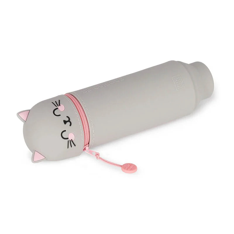 "Katze" 2-in-1-Federmäppchen aus Silikon - Kawaii