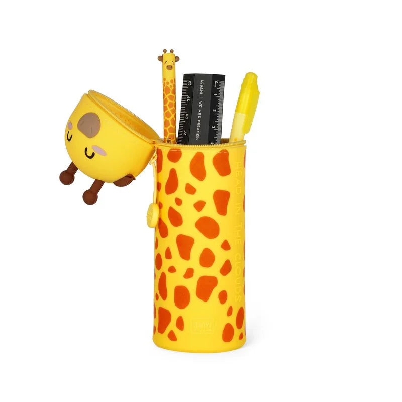 "Giraffe" 2-in-1-Federmäppchen aus Silikon - Kawaii