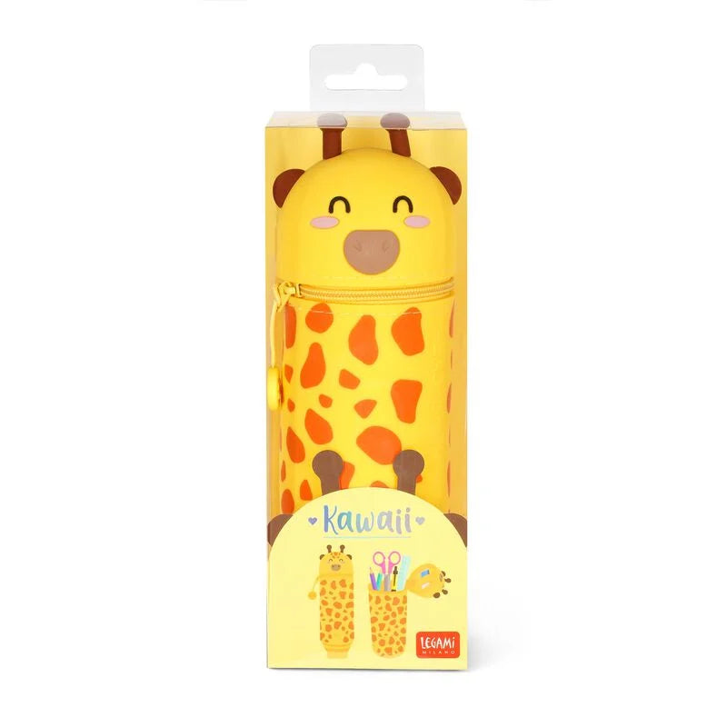"Giraffe" 2-in-1-Federmäppchen aus Silikon - Kawaii