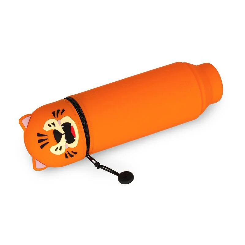 "Tiger" 2-in-1-Federmäppchen aus Silikon - Kawaii