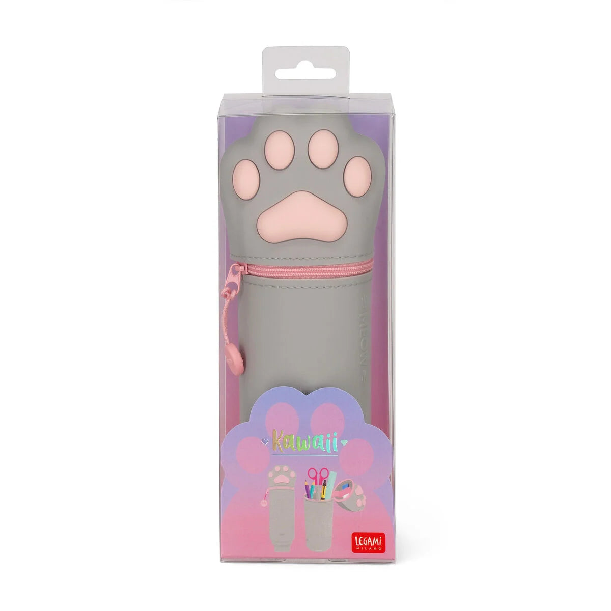 "Kitty" 2-in-1-Federmäppchen aus Silikon - Kawaii