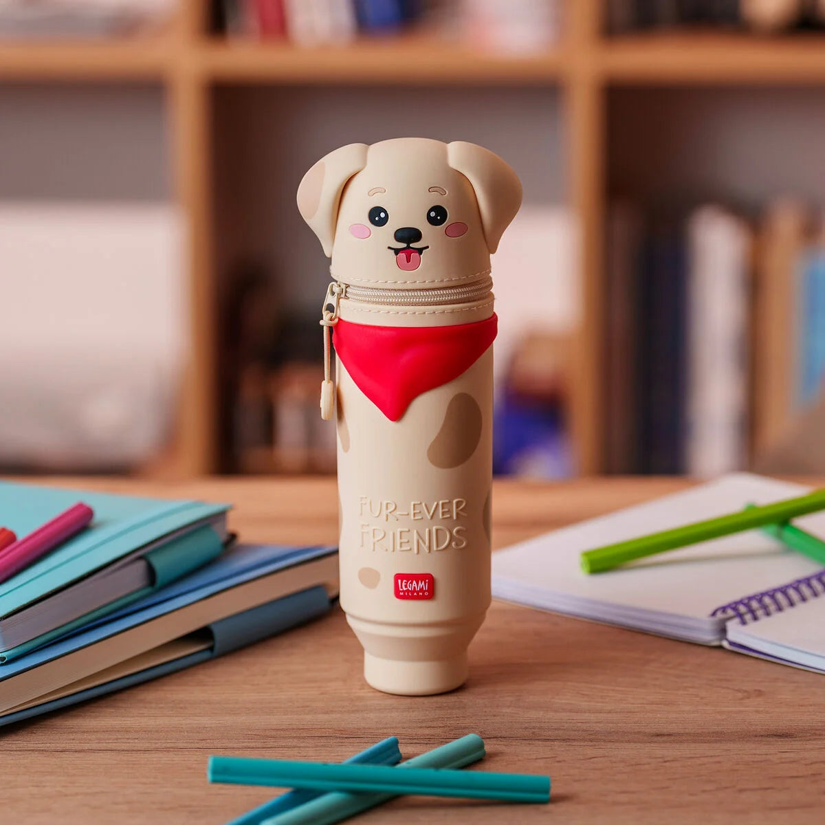 "Golden" 2-in-1-Federmäppchen aus Silikon - Kawaii