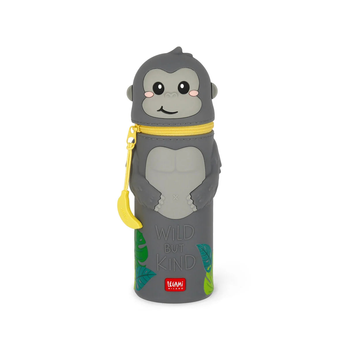 "Gorilla" 2-in-1-Federmäppchen aus Silikon - Kawaii