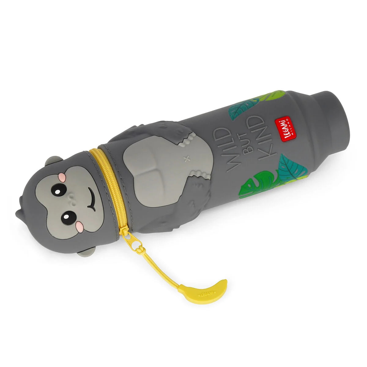 "Gorilla" 2-in-1-Federmäppchen aus Silikon - Kawaii