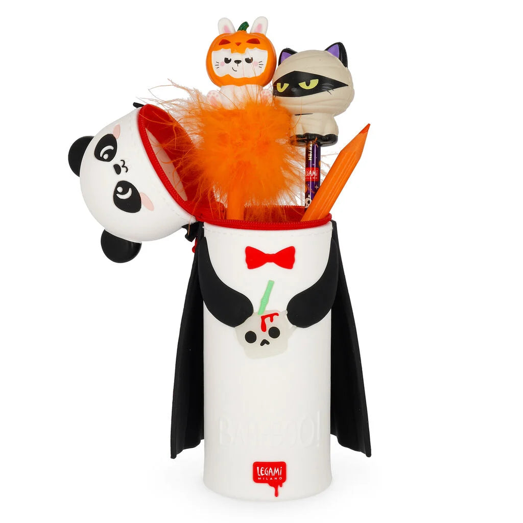 "Panda Bam-Boo" 2-in-1-Federmäppchen aus Silikon - Kawaii