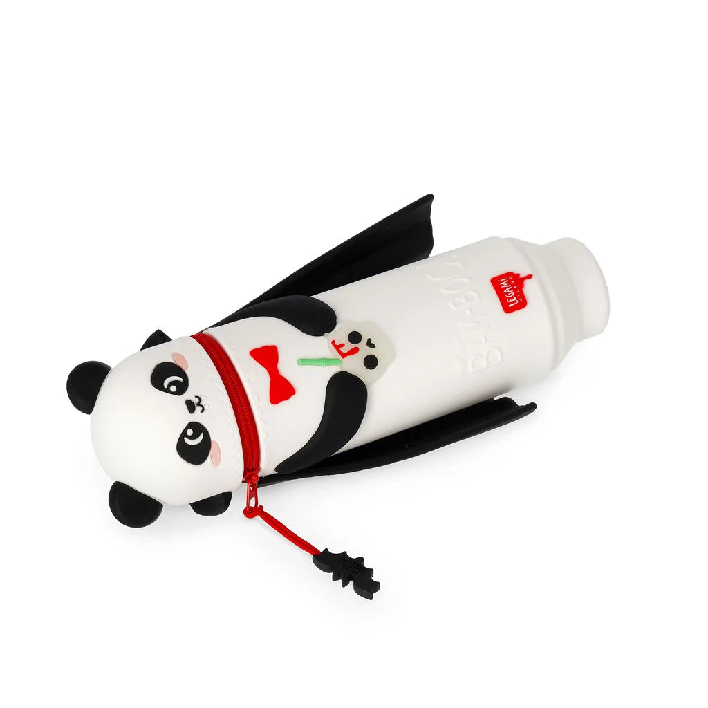 "Panda Bam-Boo" 2-in-1-Federmäppchen aus Silikon - Kawaii