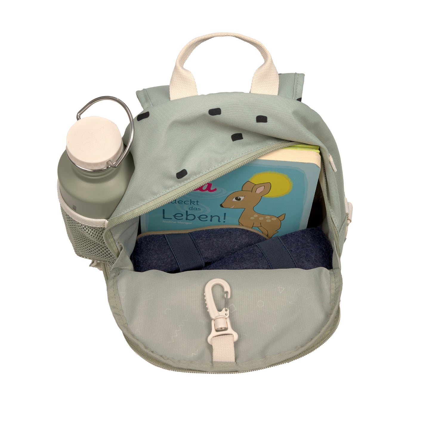 Kinderrucksack "Mini", Happy Prints, oliv