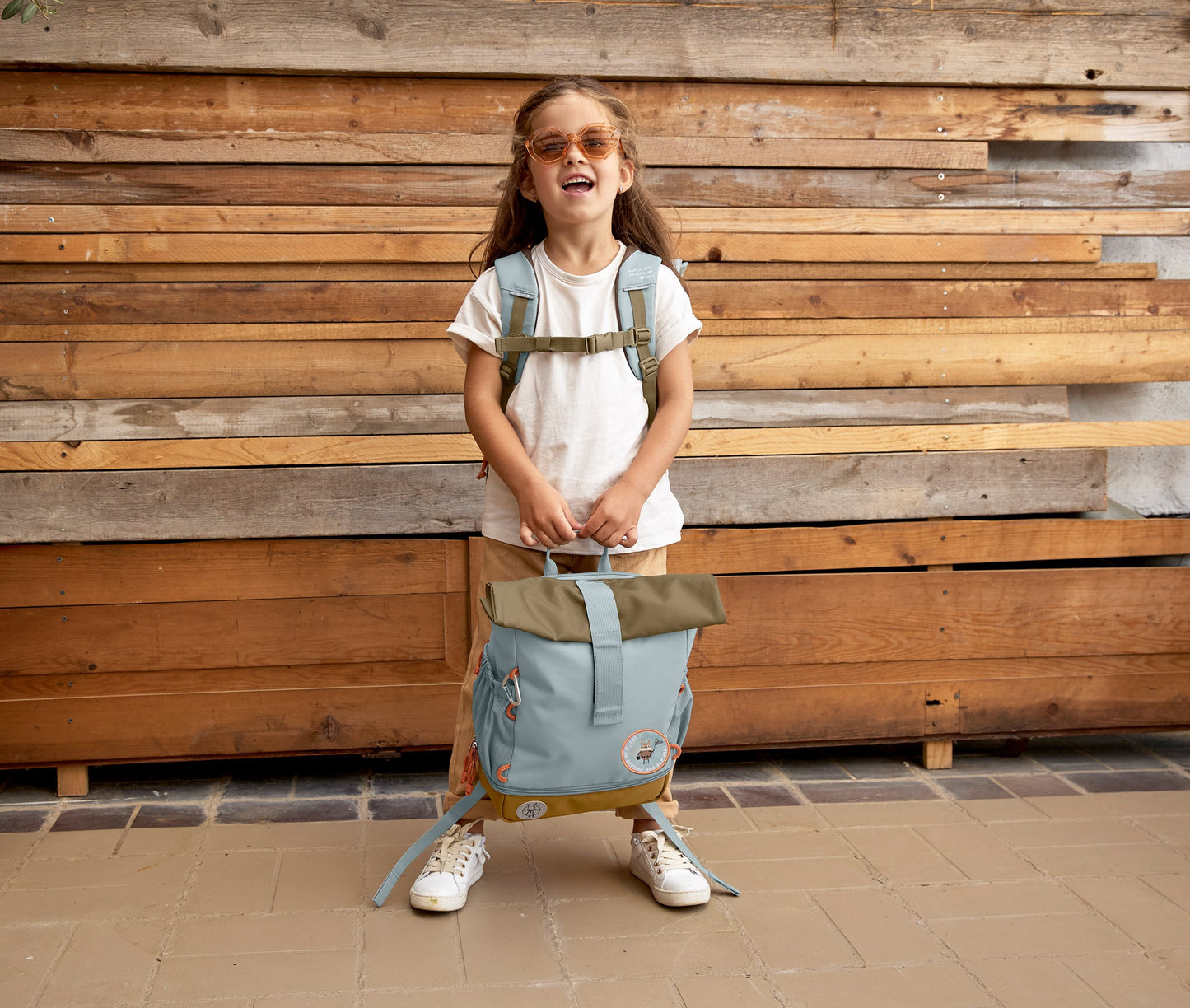 Kinderrucksack "Rolltop", Nature, hellblau