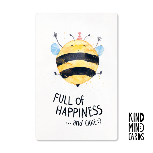 Postkarte "Full of happiness... and cake"