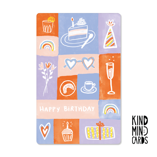 Postkarte "Happy birthday pattern"