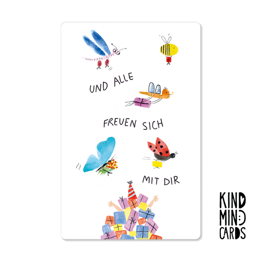 Postkarte "und alle freuen sich mit dir"