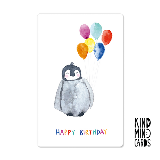 Postkarte "Happy birthday" (Penguin)