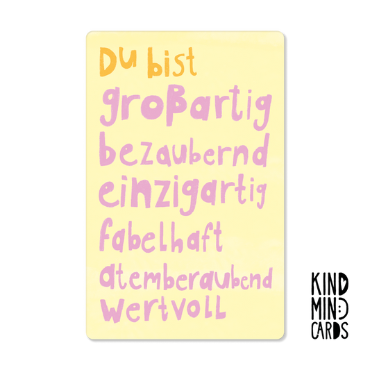 Postkarte "Du bist großartig bezaubernd"