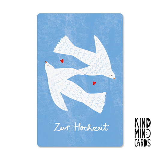 Postkarte "Zur Hochzeit" (Tauben)