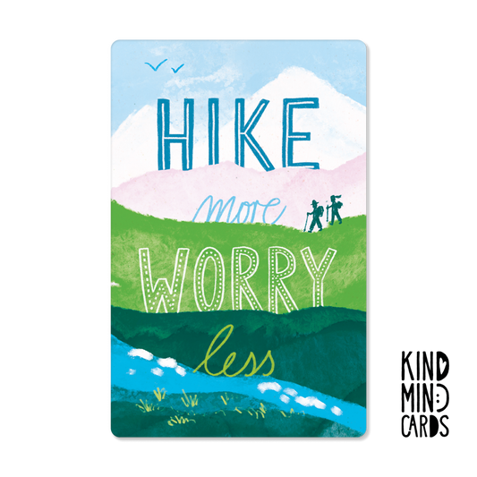 Postkarte "Hike more, worry less"