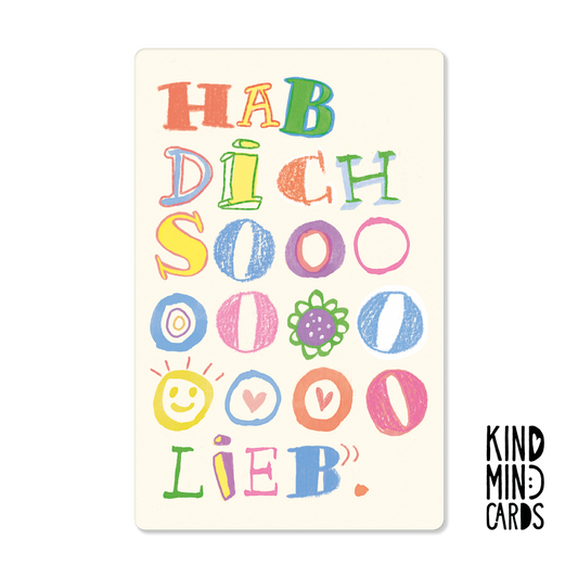 Postkarte "Hab dich sooooo lieb"
