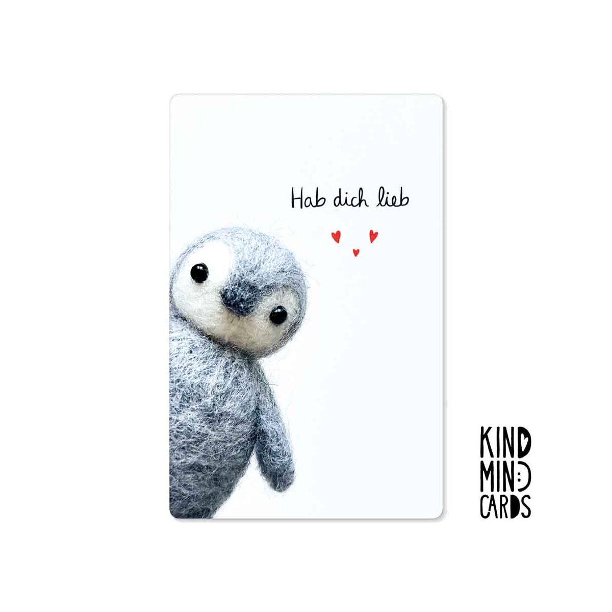 Postkarte "Hab dich lieb" (Pinguin)