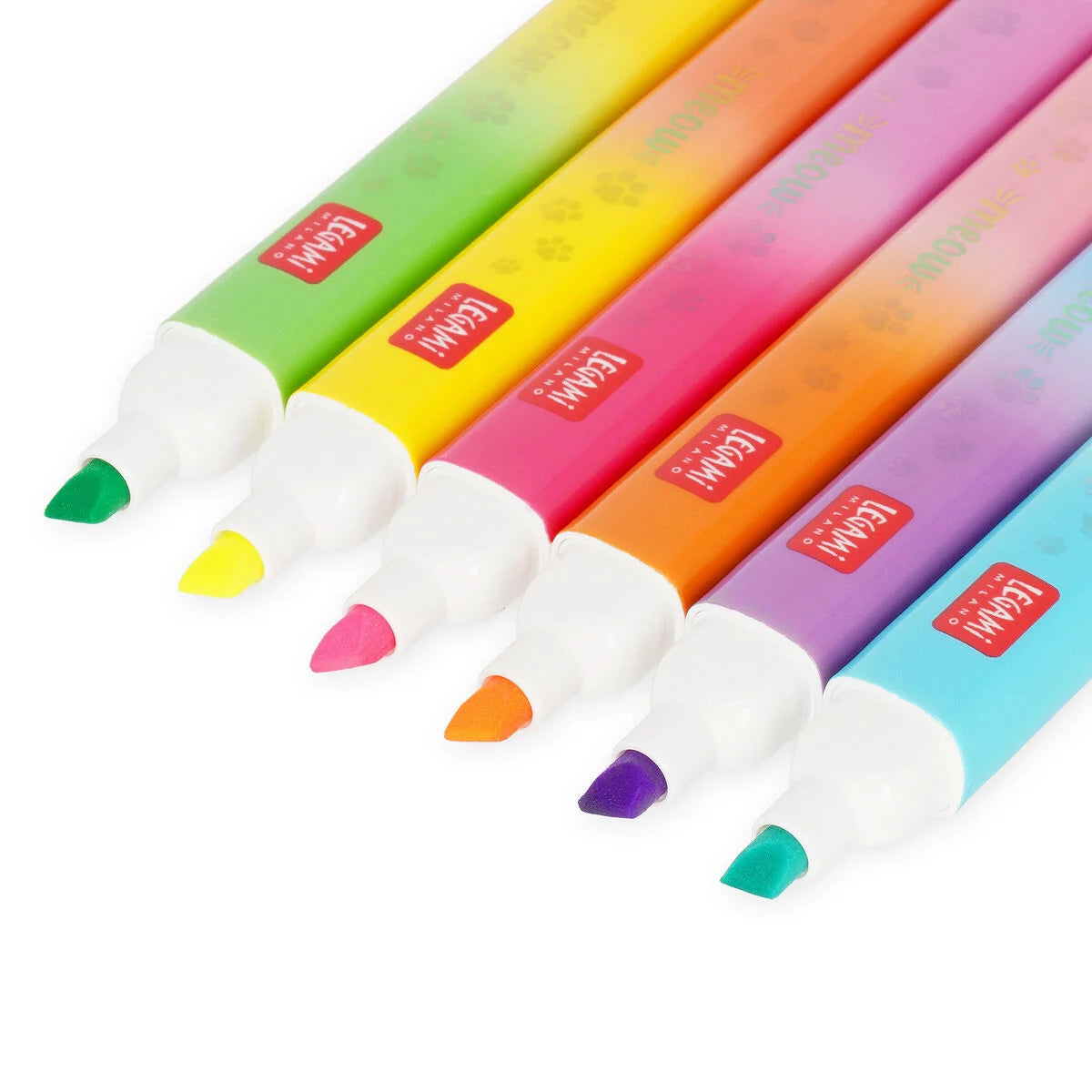 Set mit 6 Doppelspitzen-Textmarkern Kitty - "Meow"