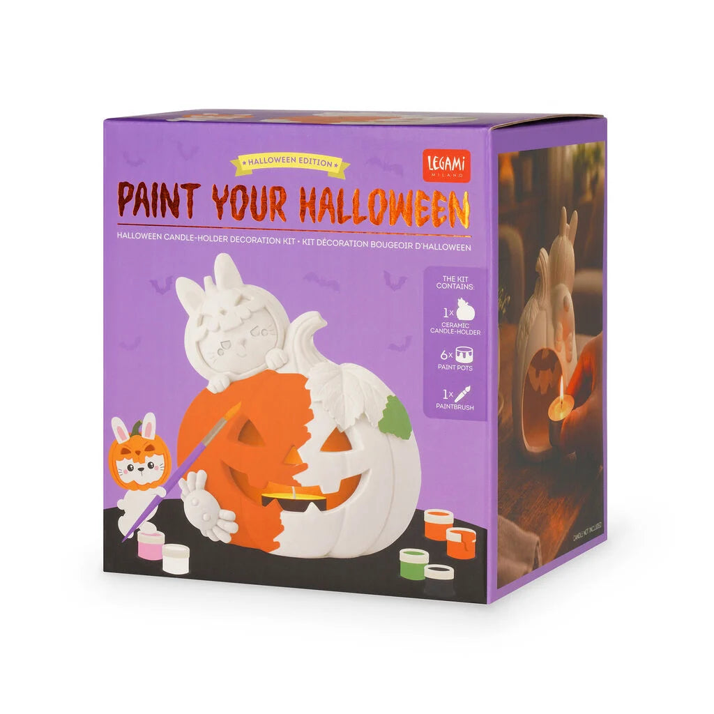 "Paint your Halloween" - Kerzenhalter-Dekoset zum Bemalen