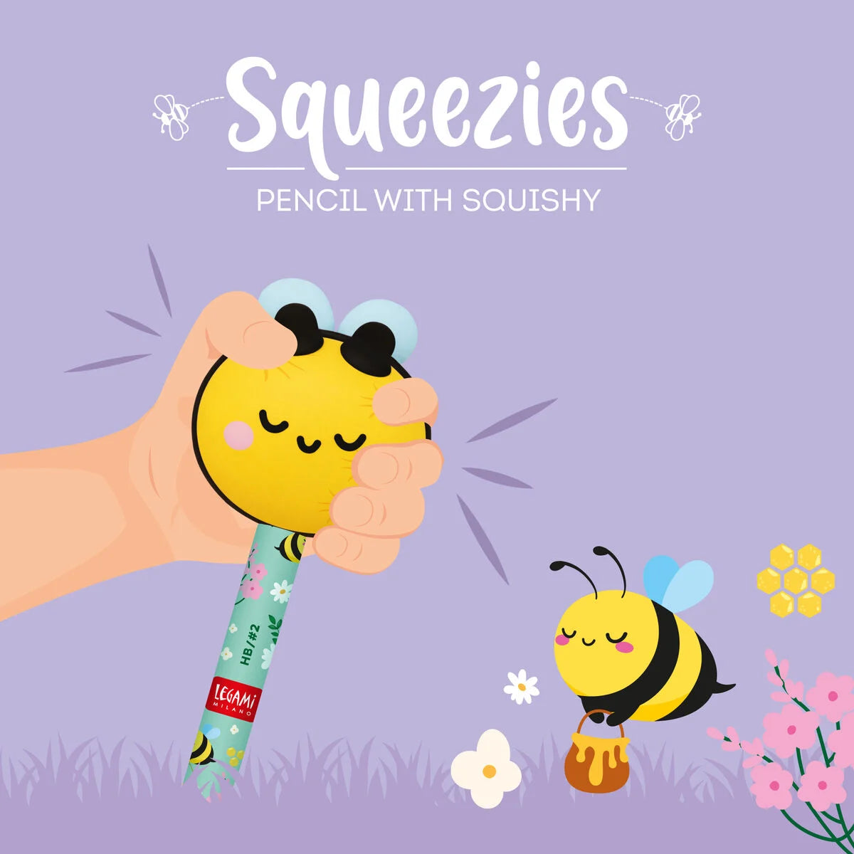 Bleistift mit Squishy - "Biene"