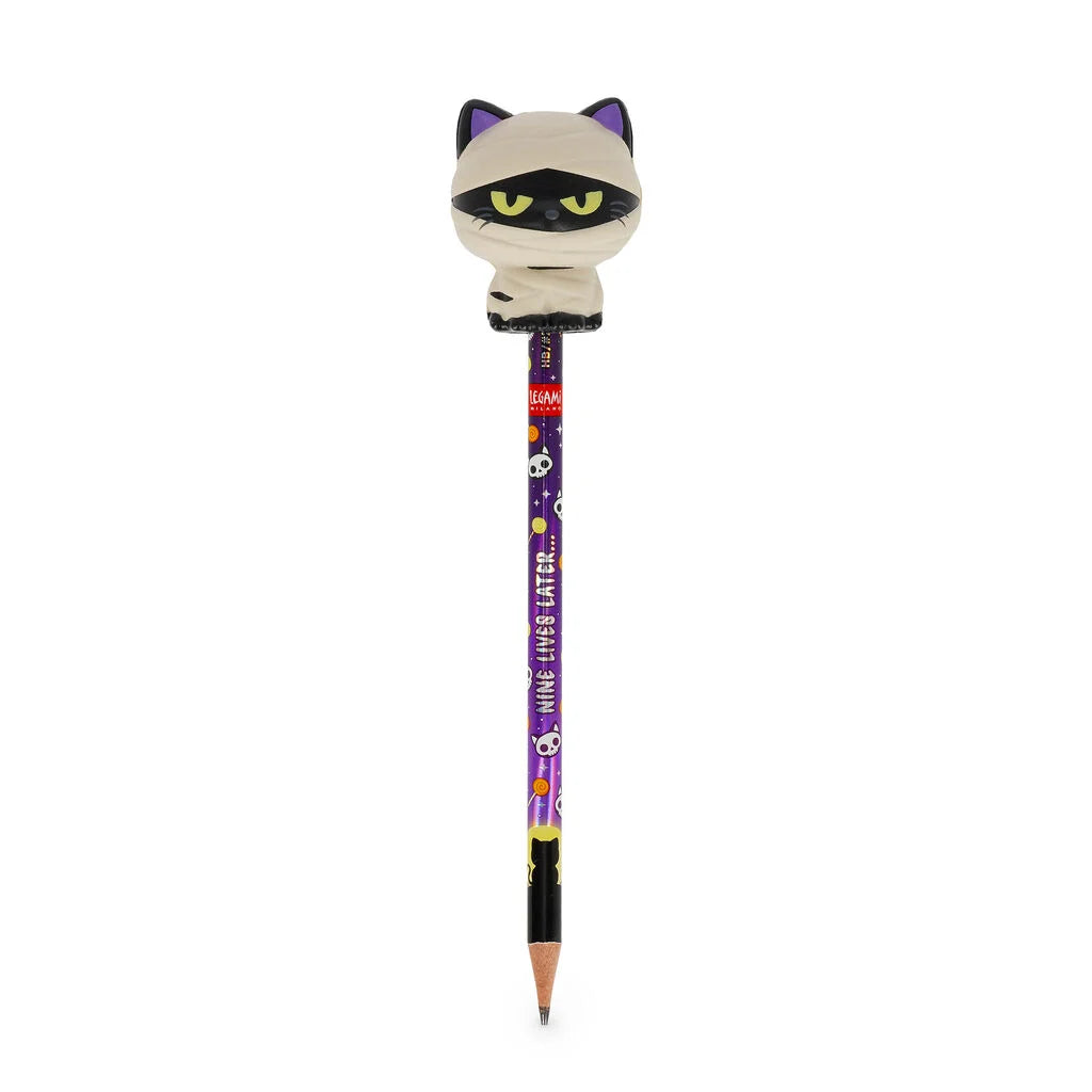 Anti-Stress-Bleistift mit Squishy - "Mummy Cat - Nine Lifes Later"