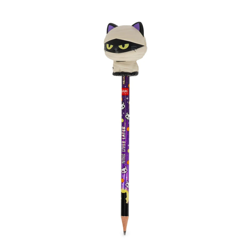 Anti-Stress-Bleistift mit Squishy - "Mummy Cat - Nine Lifes Later"