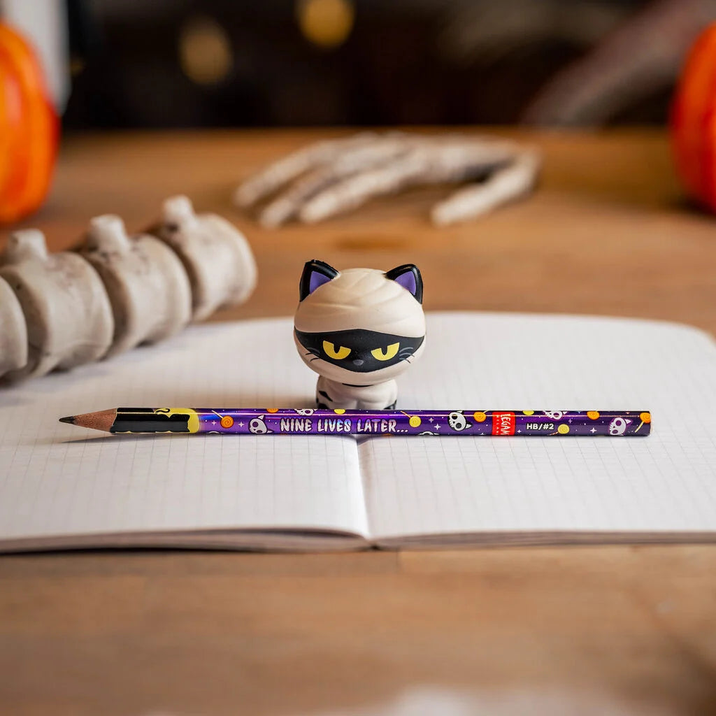Anti-Stress-Bleistift mit Squishy - "Mummy Cat - Nine Lifes Later"