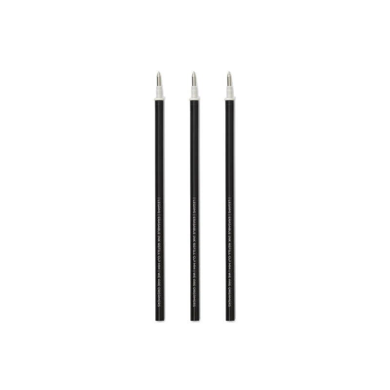 3 schwarze Ersatzminen für Löschbare Gelstifte, Legami