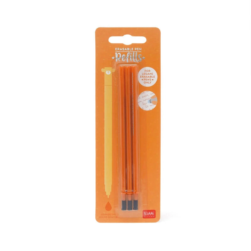 3 orange Ersatzminen für Löschbare Gelstifte, Legami