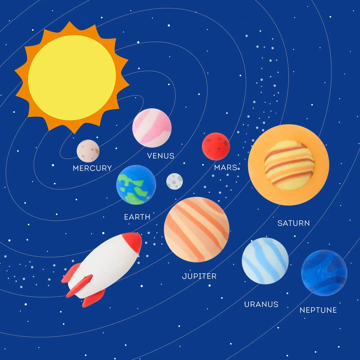 "Solar System" - 9 Radiergummis im Set