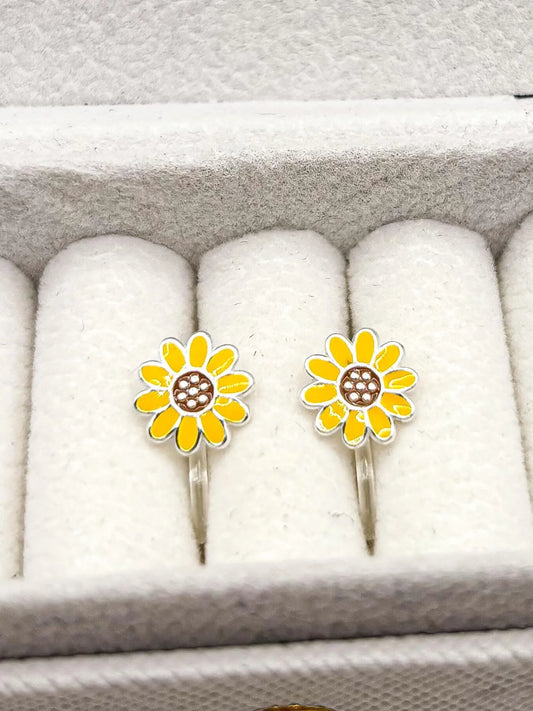 Sonnenblumen - Ohrclips für Kinder