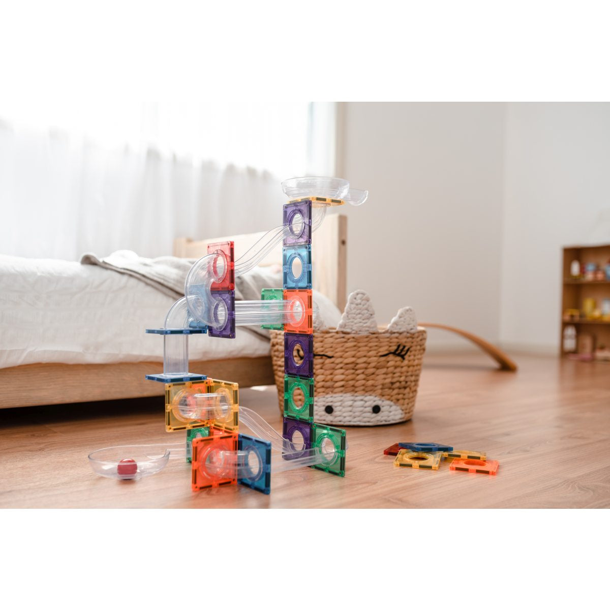 CONNETIX Magnetbausteine Kugelbahn Rainbow Ball Run Pack - 92 Teile